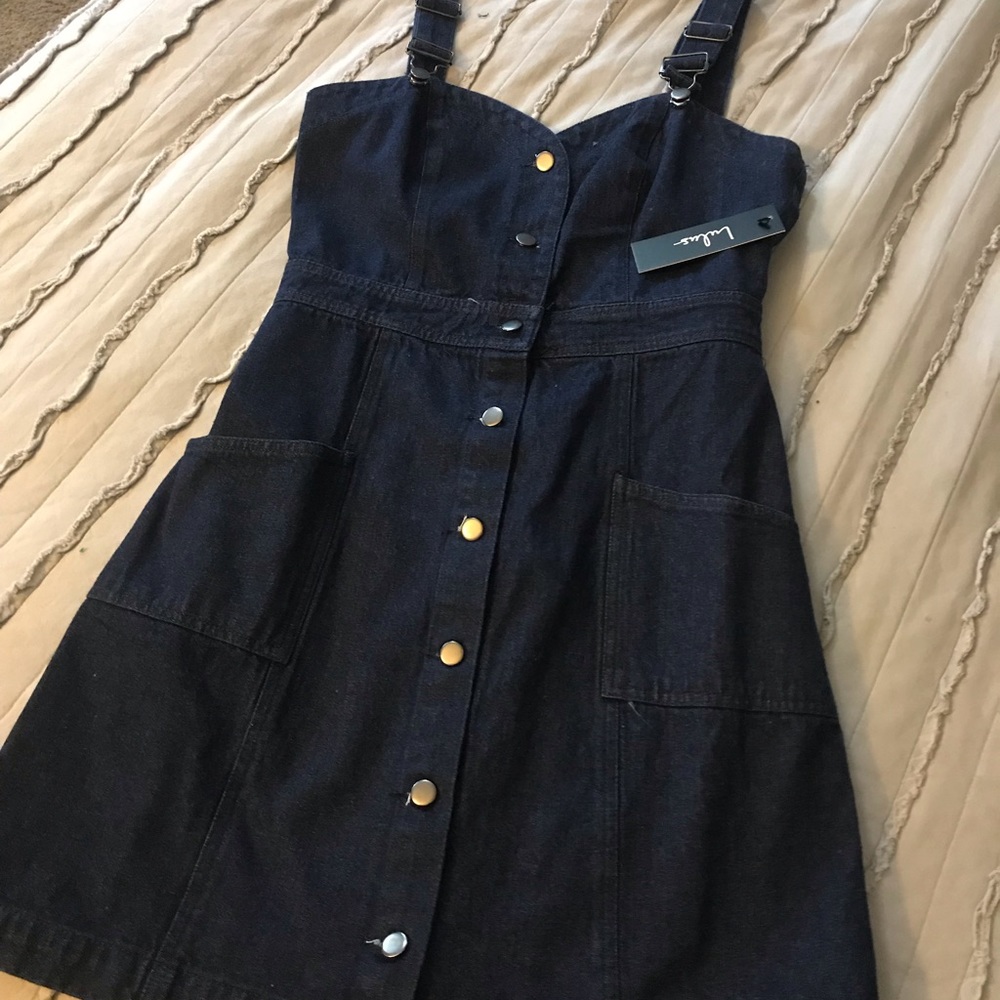Luxe Black Denim Dress
